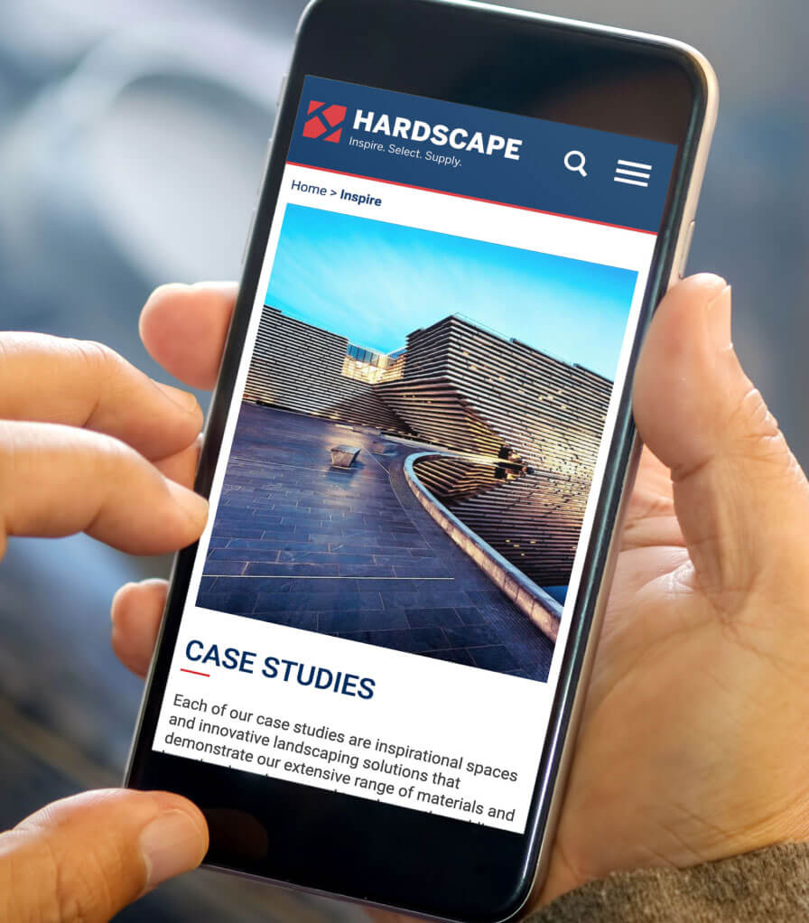 Hardscape website on mobile