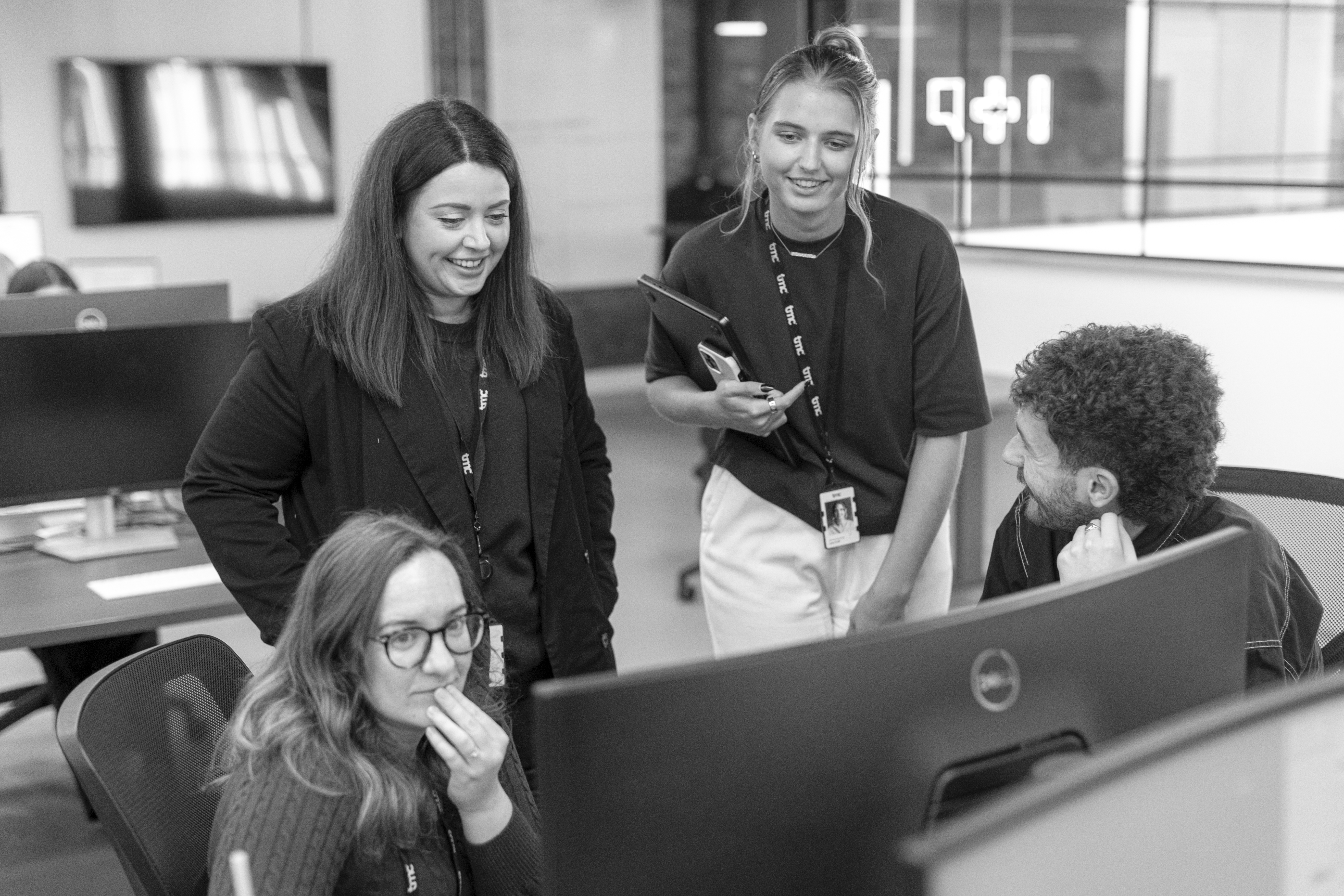 Group discussion at desk