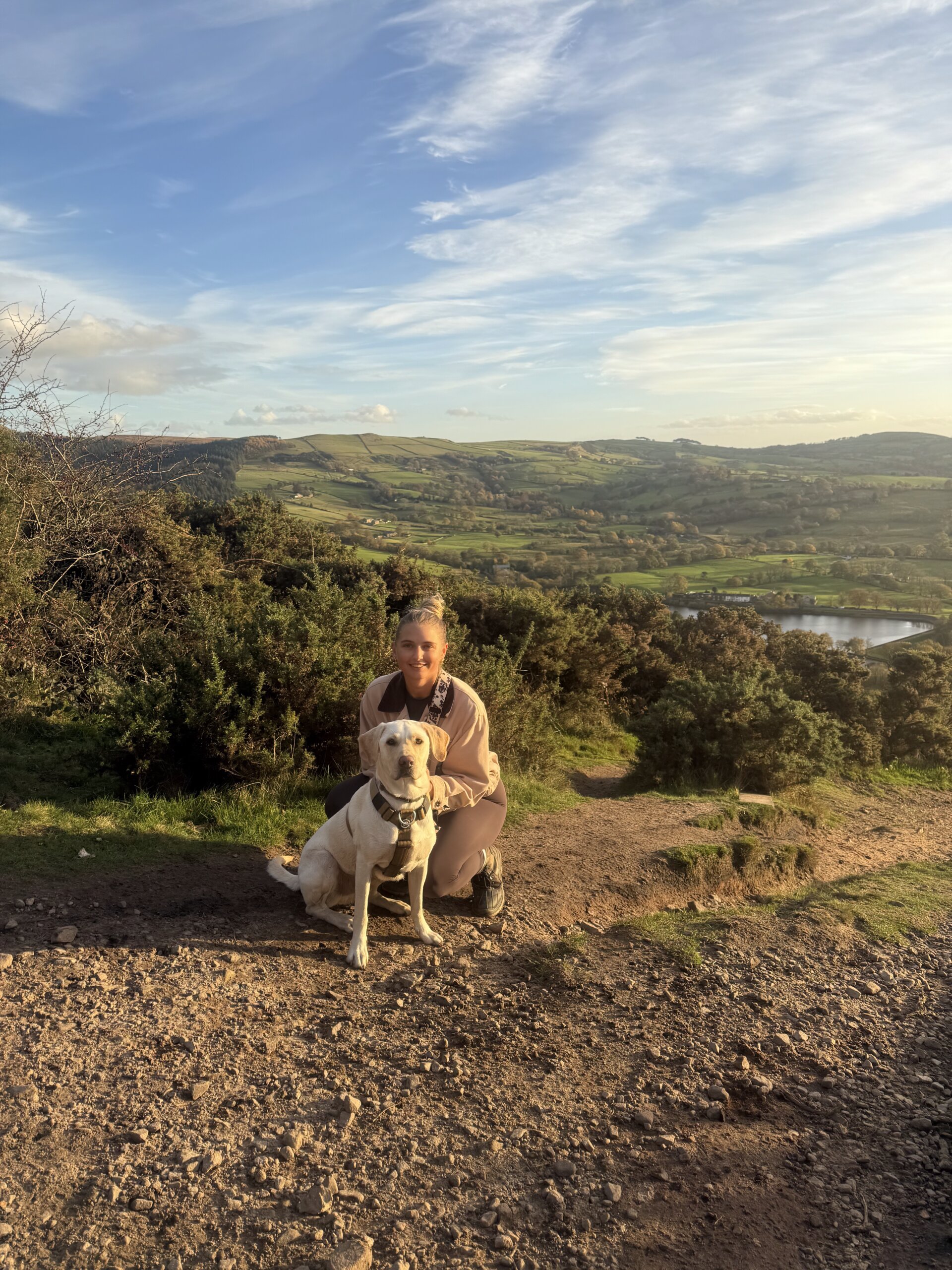 Dog and woman walking