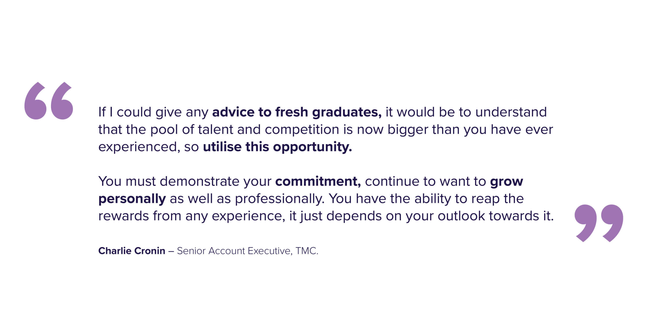 Quote giving advice to graduates on getting a job