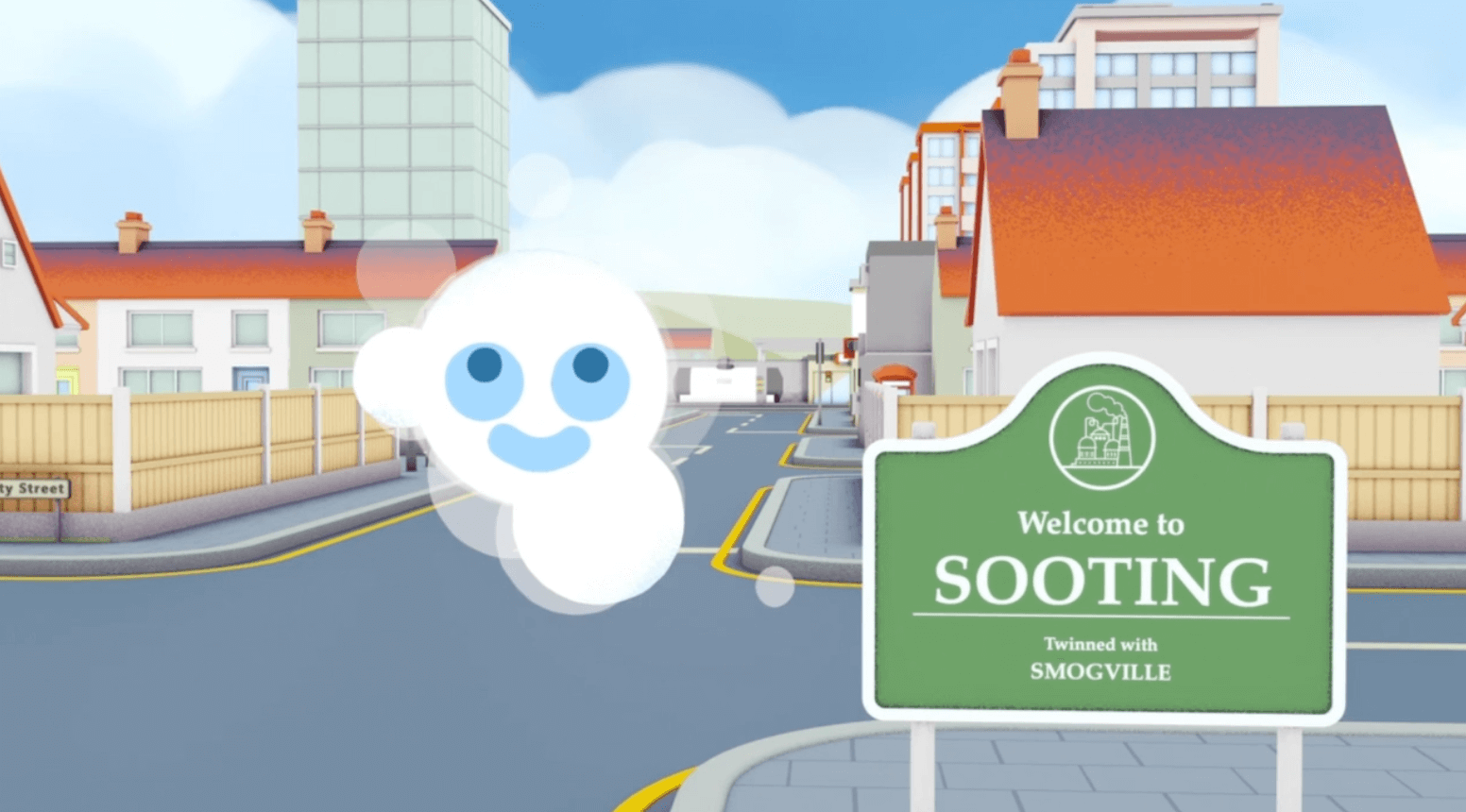 The town Sooting with Arial the cloud in focus - virtual learning resources tool