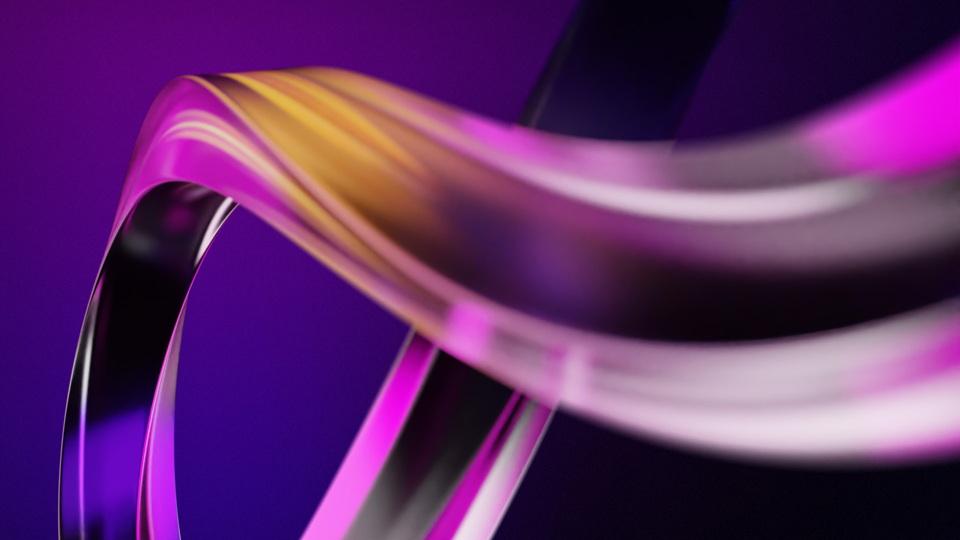 Section of infinity loop with a pulse of purple energy.