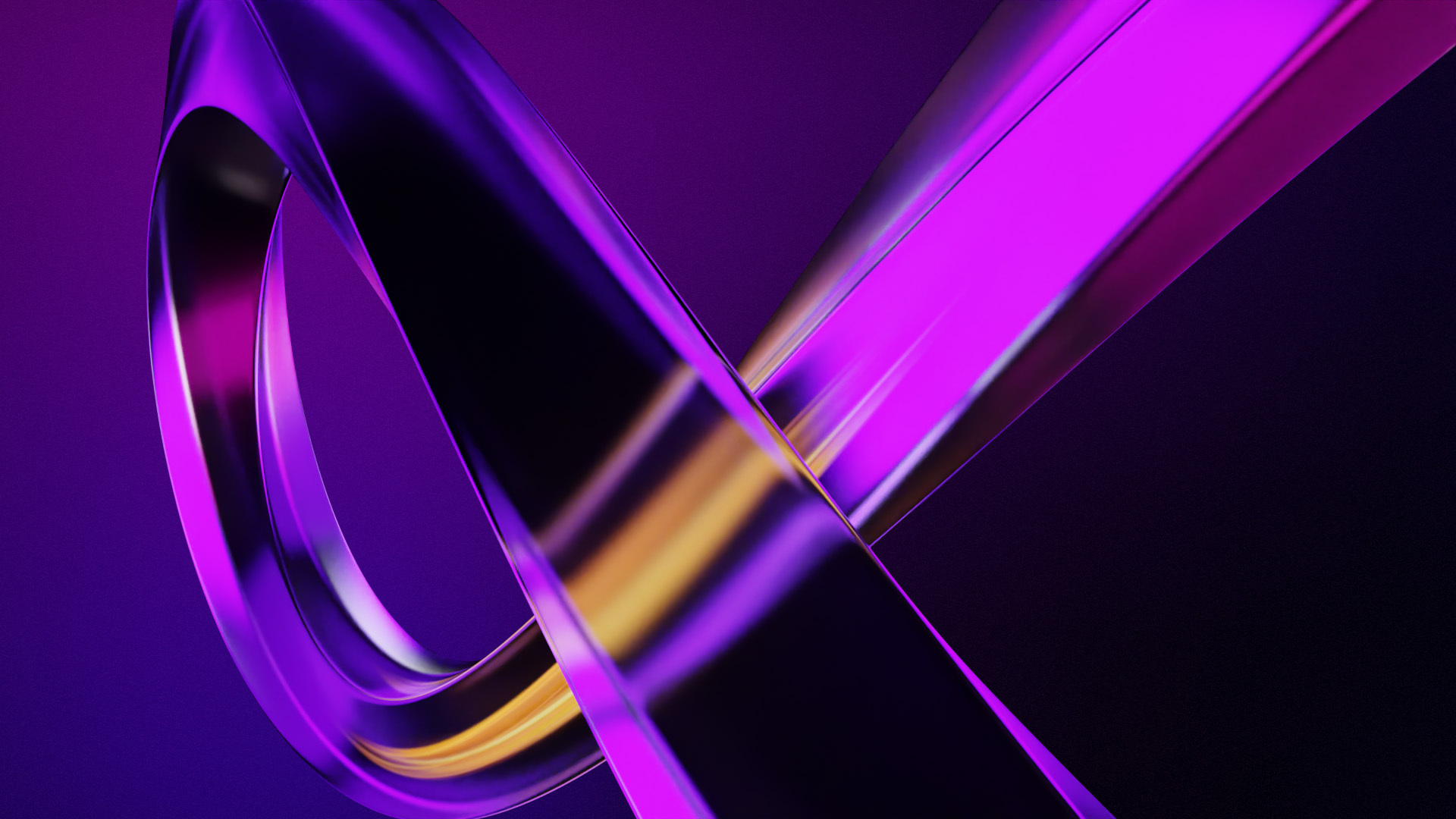 Part of infinity loop with a pulse of purple energy.
