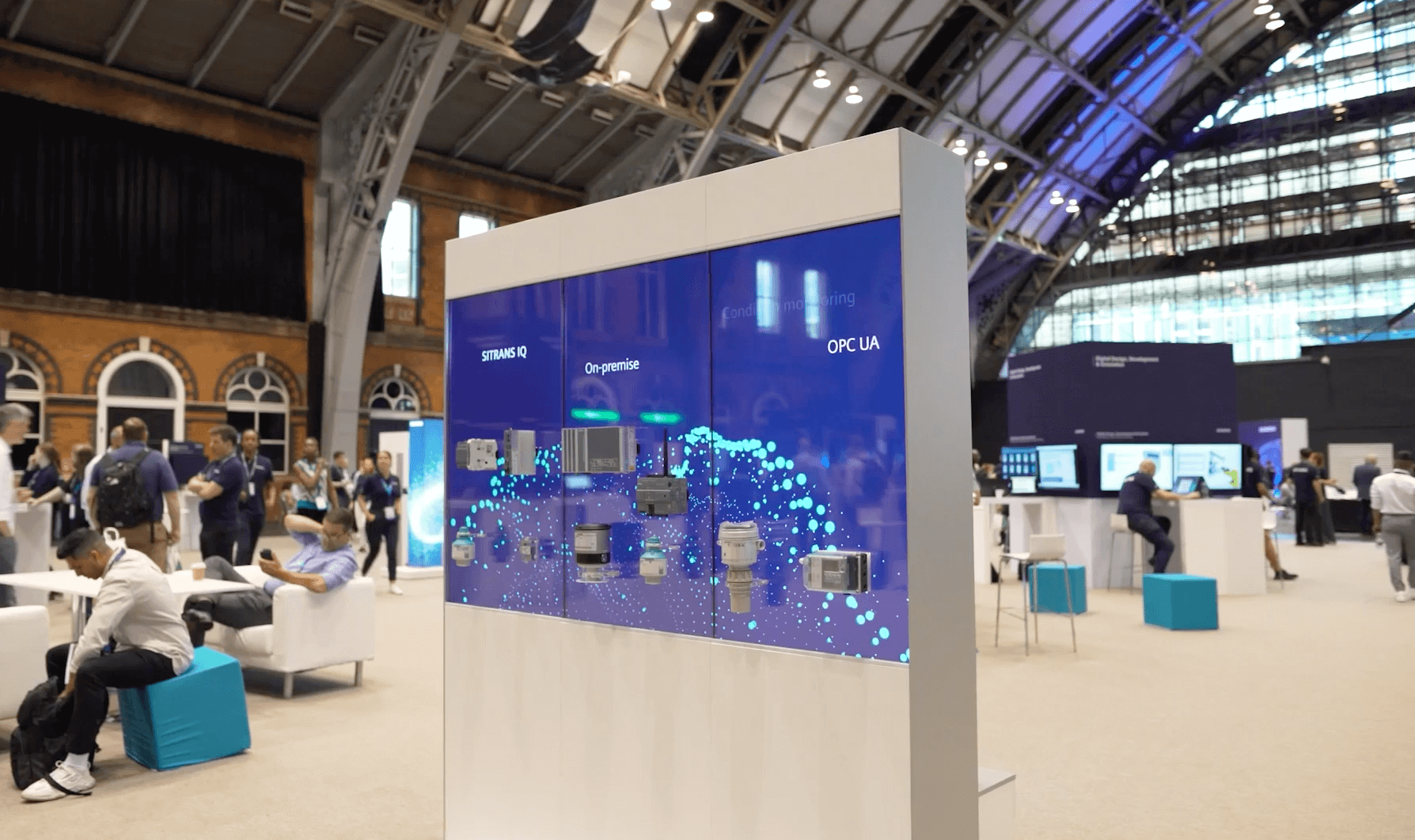 A Siemens digital wall display at a congress