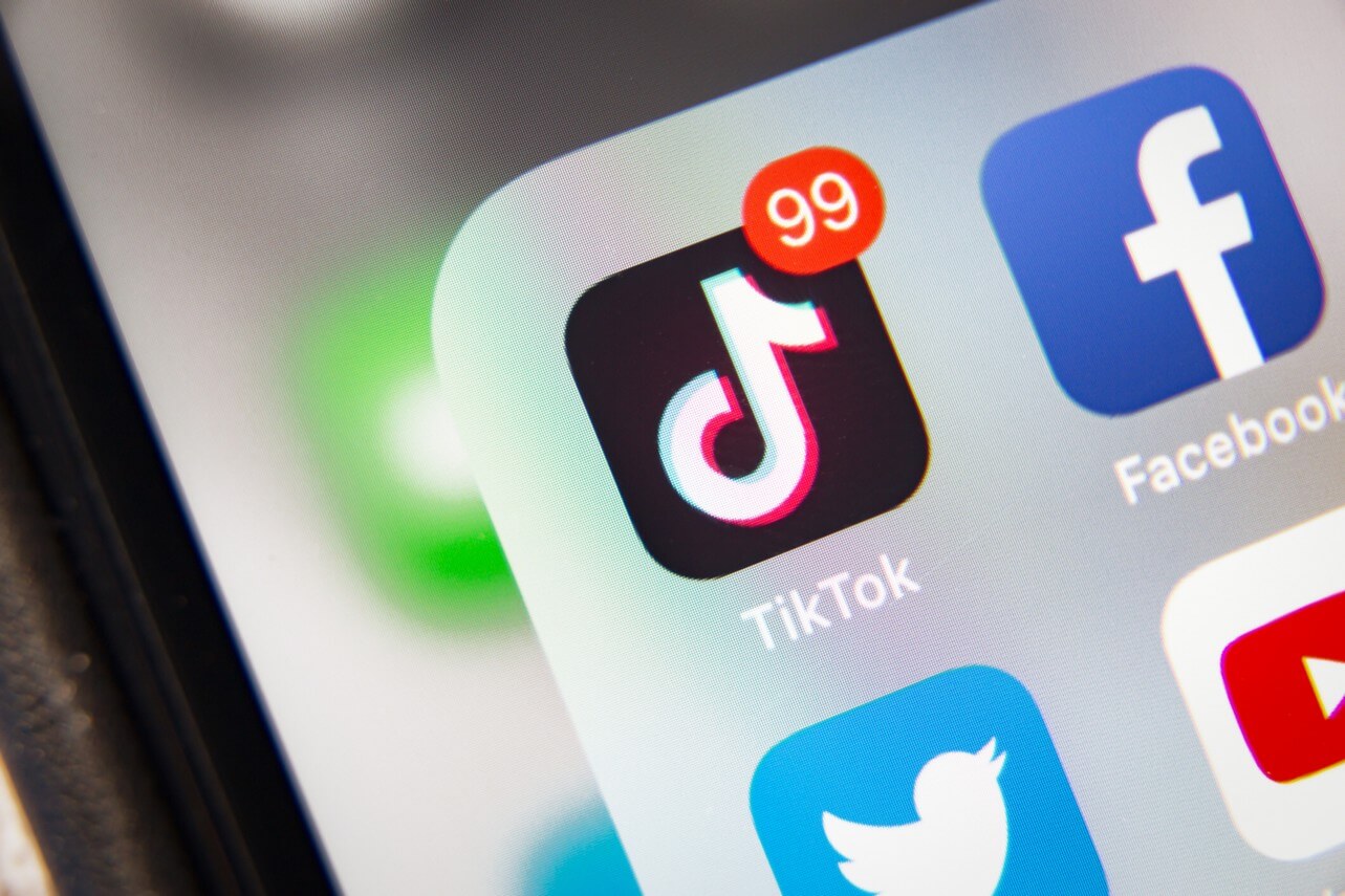 TikTok app in an iPhone folder