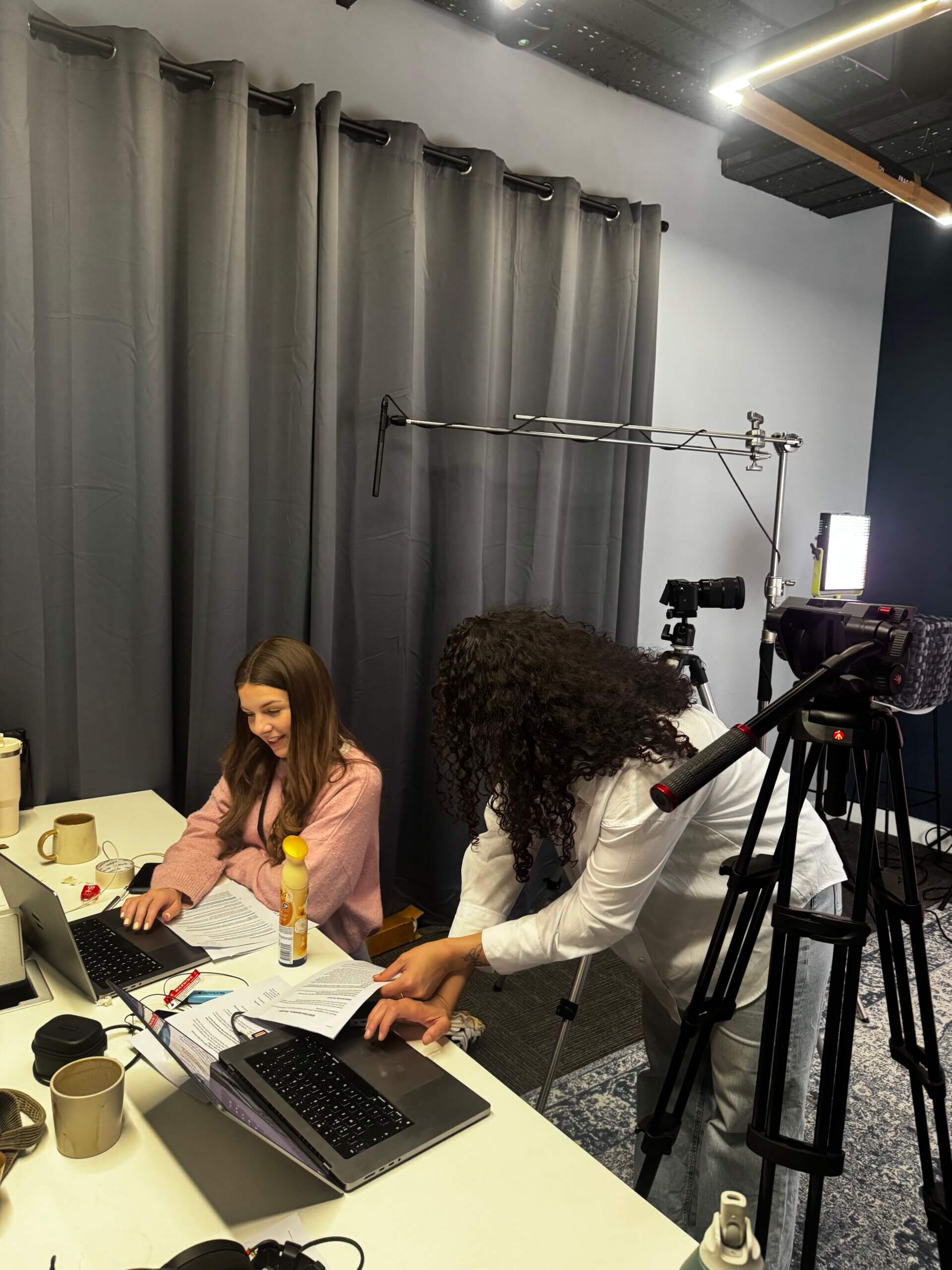 Women working together on a script