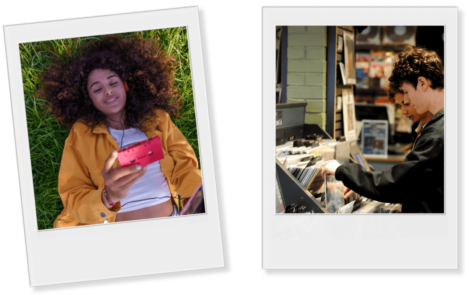 Polaroid pictures of people living IRL (in real life)